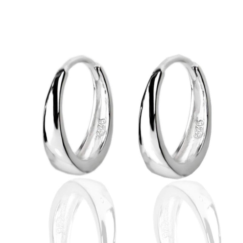 Izpack Tiny Small Sleeper Hoop Earrings for Women Cartilage 925 Sterling Silver Tragus Cuff Hinged Huggie Mini Hoops 10mm 13mm 15mm Fashion Jewelry Gifts Hypoallergenic for Birthday (10mm,Silver) - Image 1